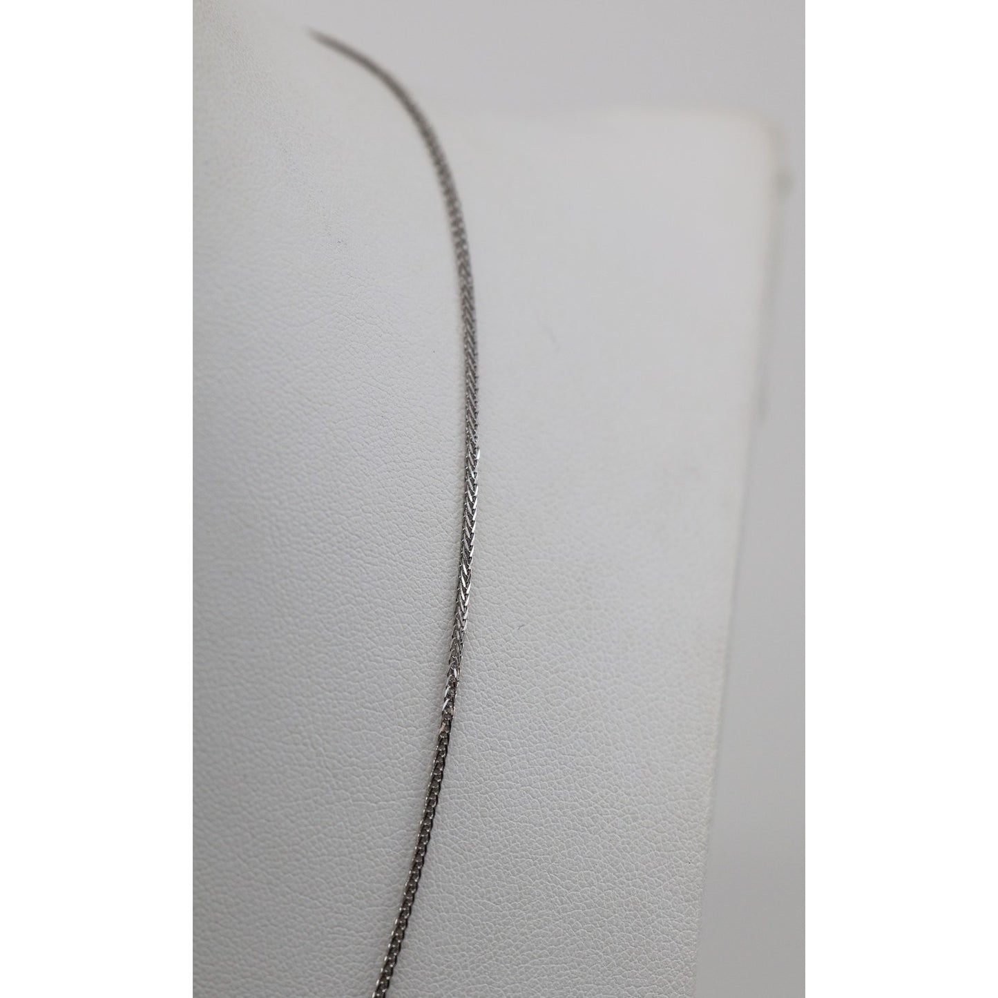 14K White Gold Franco Link Chain Necklace