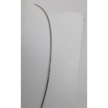 14K White Gold Franco Link Chain Necklace
