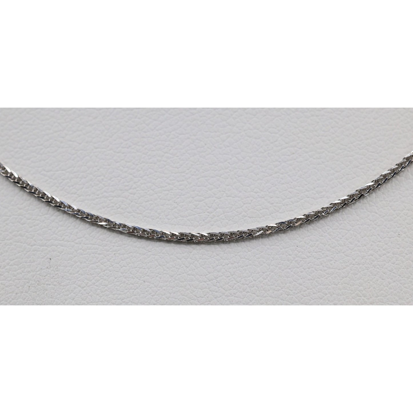 14K White Gold Franco Link Chain Necklace