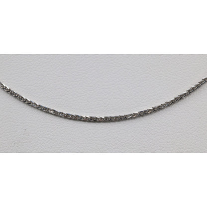 14K White Gold Franco Link Chain Necklace