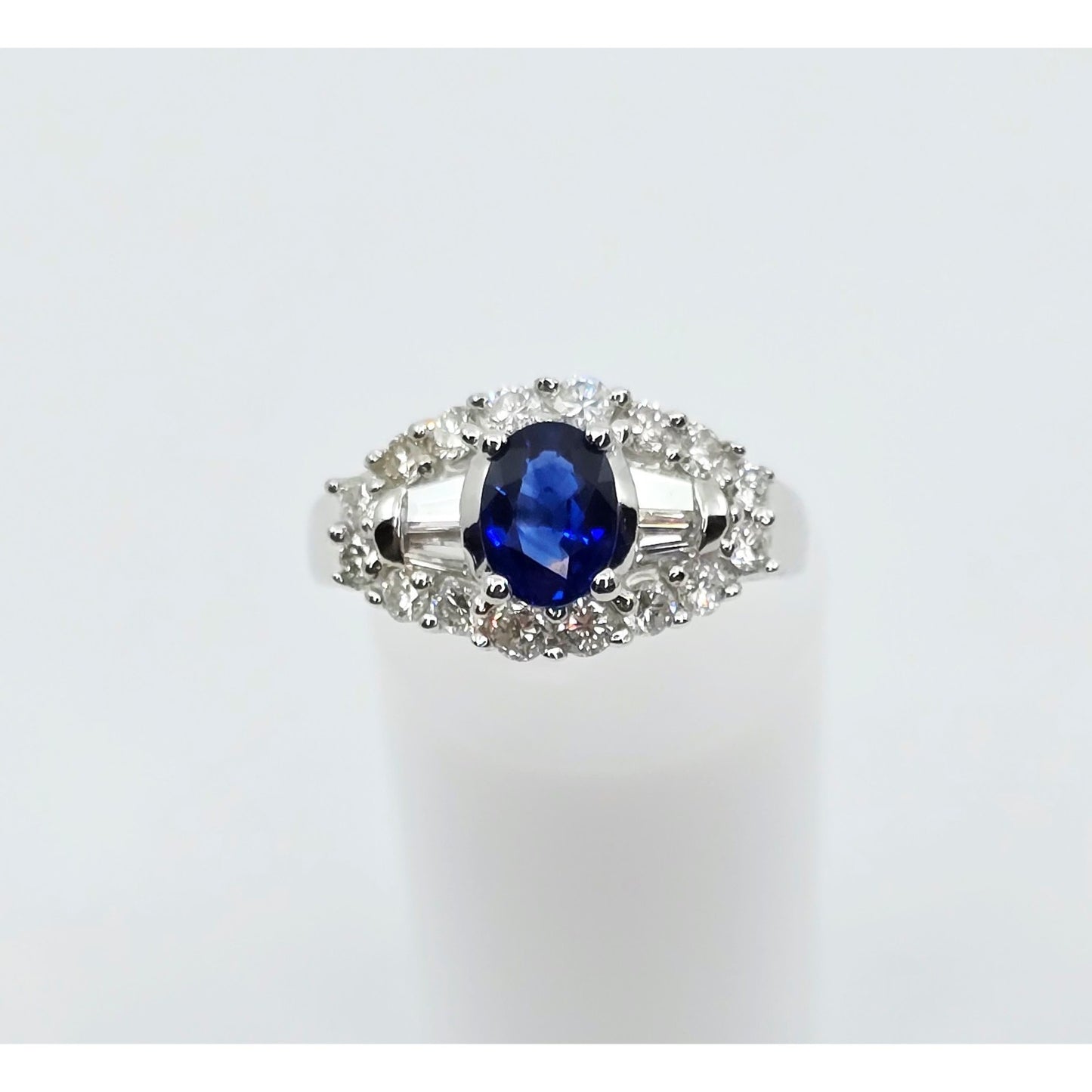 18K White Gold Sapphire & Diamond Ring