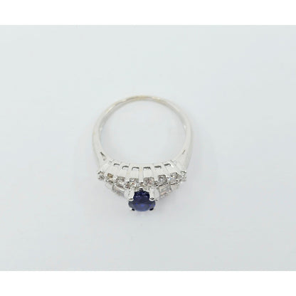 18K White Gold Sapphire & Diamond Ring