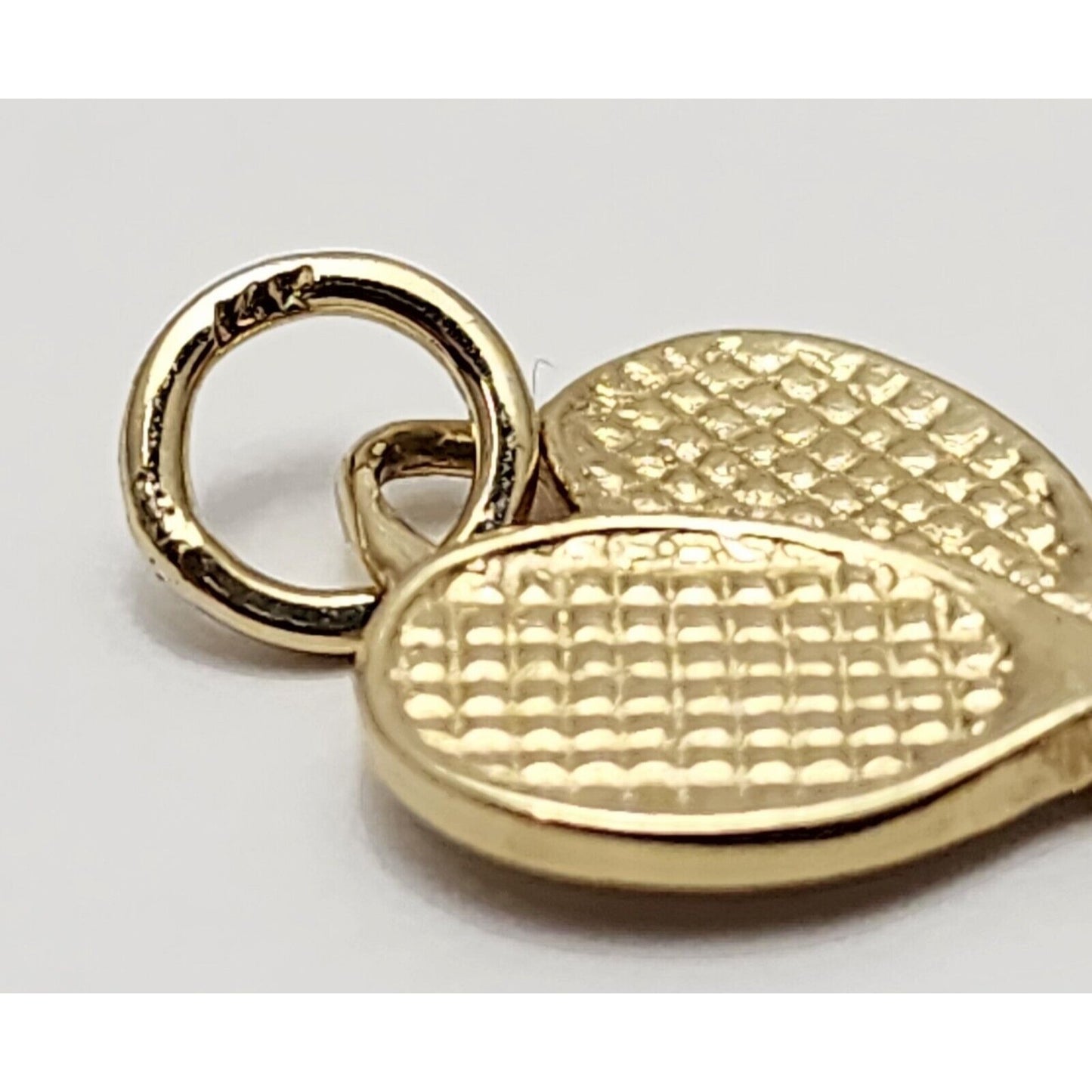 14K Yellow Gold 3D Tennis Racket Charm Pendant