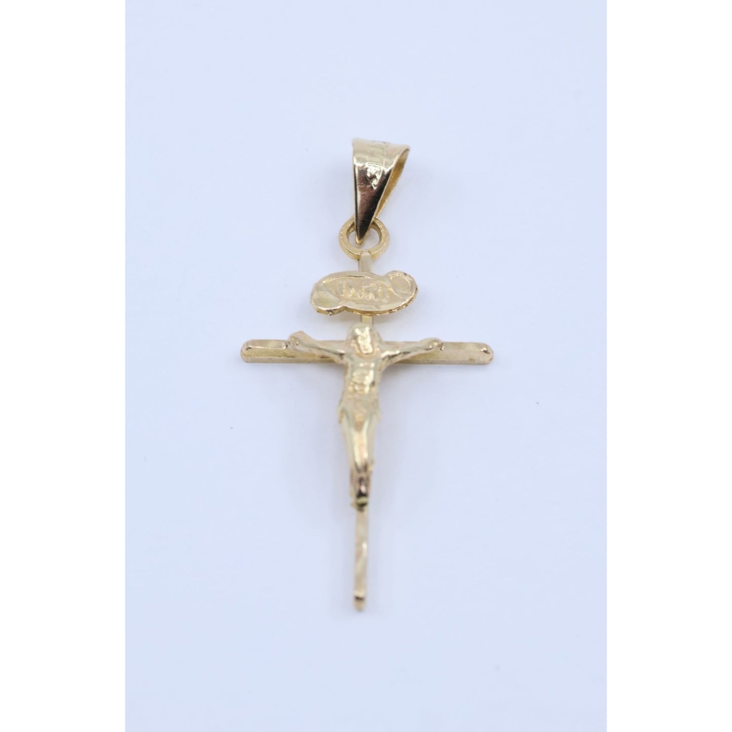 10K Yellow Gold Religious Jesus on Cross Charm Pendant