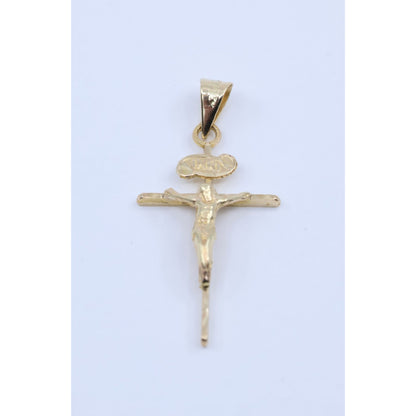 10K Yellow Gold Religious Jesus on Cross Charm Pendant