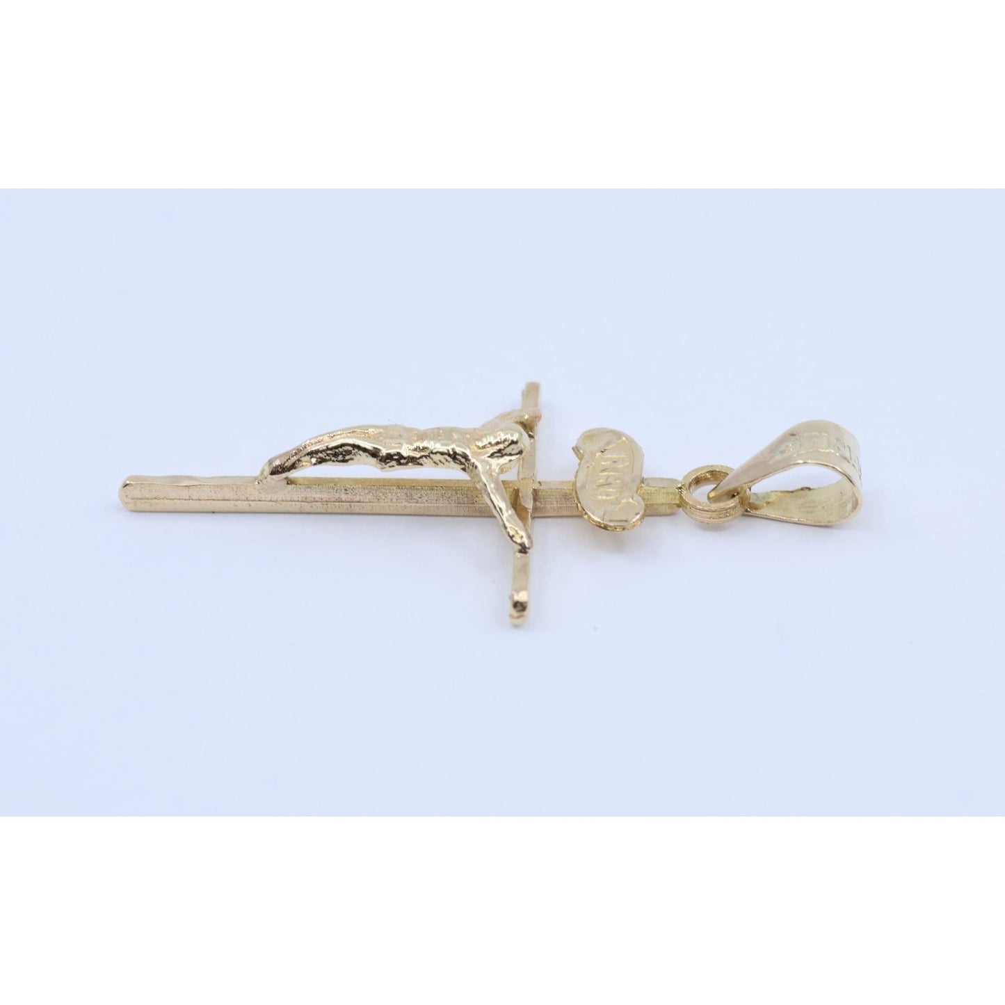 10K Yellow Gold Religious Jesus on Cross Charm Pendant