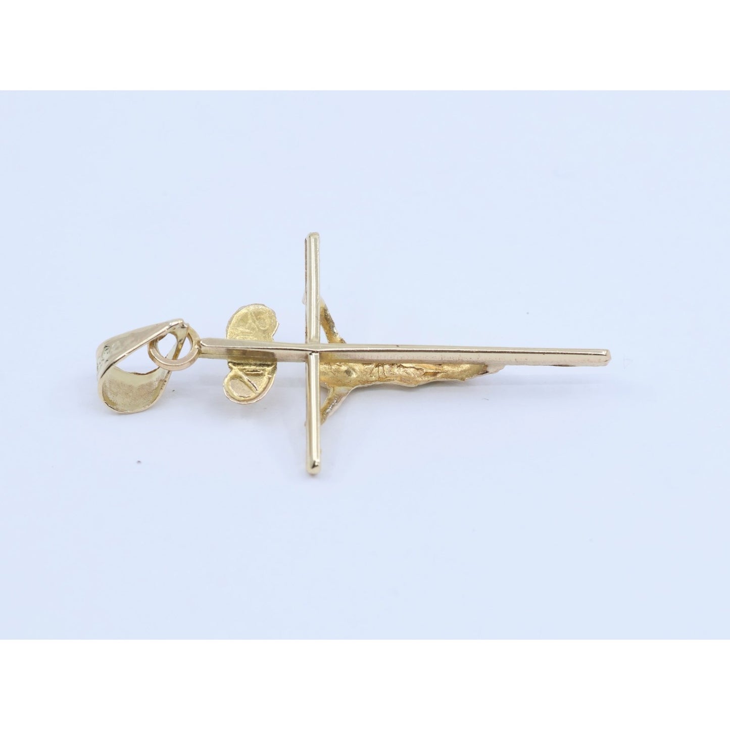 10K Yellow Gold Religious Jesus on Cross Charm Pendant