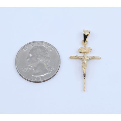 10K Yellow Gold Religious Jesus on Cross Charm Pendant