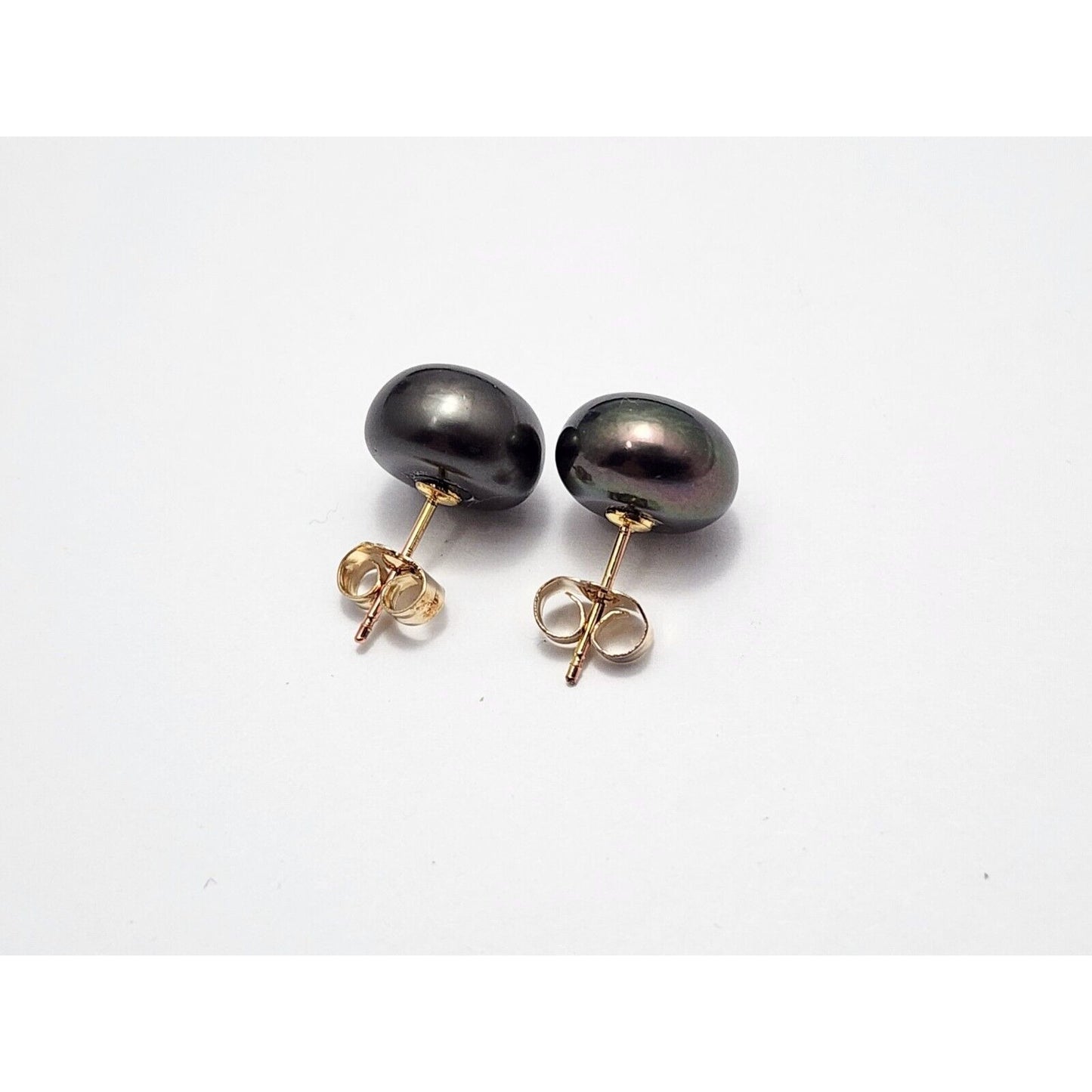 14K Yellow Gold Tahitian Pearl Stud Earrings