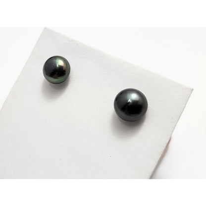 14K Yellow Gold Tahitian Pearl Stud Earrings