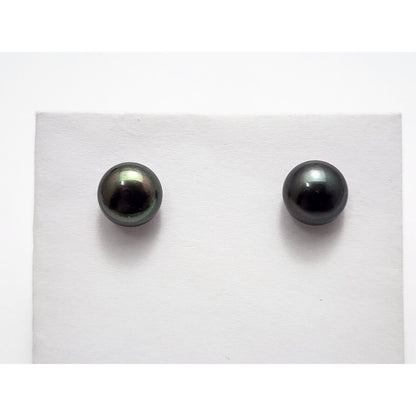 14K Yellow Gold Tahitian Pearl Stud Earrings