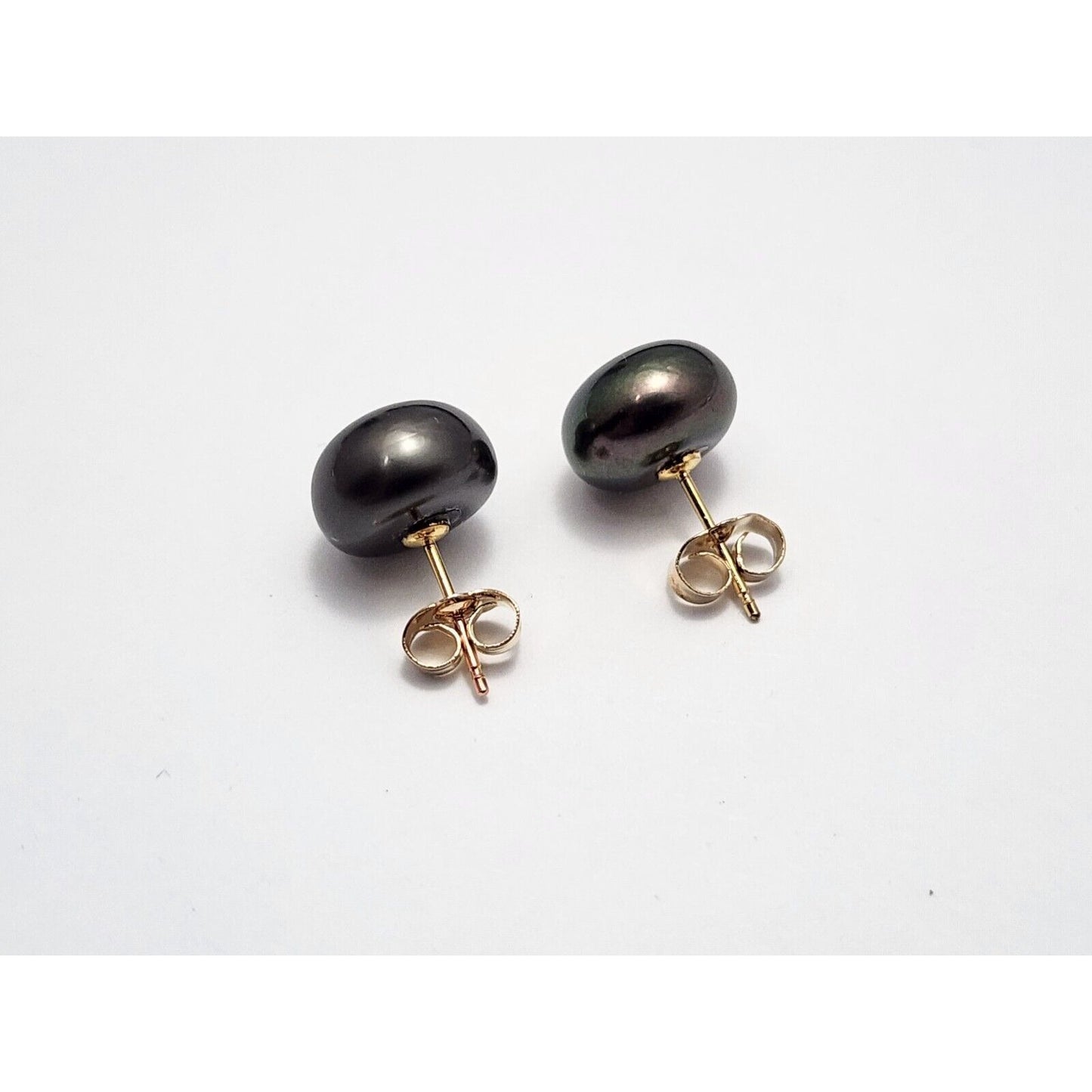 14K Yellow Gold Tahitian Pearl Stud Earrings