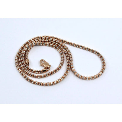 10K Two Tone Gold Diamond Cut Ice Link Chain Necklace