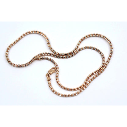 10K Two Tone Gold Diamond Cut Ice Link Chain Necklace