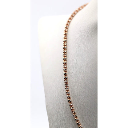 10K Two Tone Gold Diamond Cut Ice Link Chain Necklace