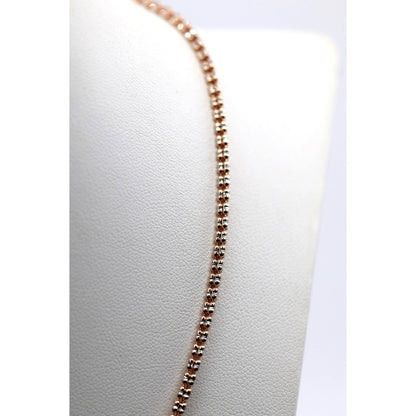 10K Two Tone Gold Diamond Cut Ice Link Chain Necklace