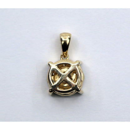 14K Yellow Gold Round Shaped Diamond Charm Pendant