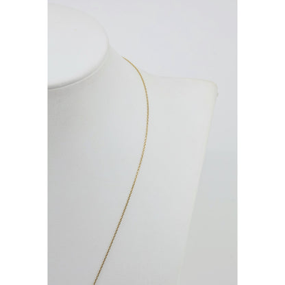 14K Yellow Gold Round Cut Solitaire Bezel Set CZ Pendant Chain Necklace