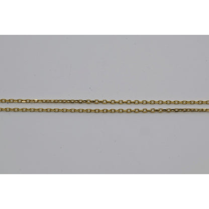 14K Yellow Gold Round Cut Solitaire Bezel Set CZ Pendant Chain Necklace