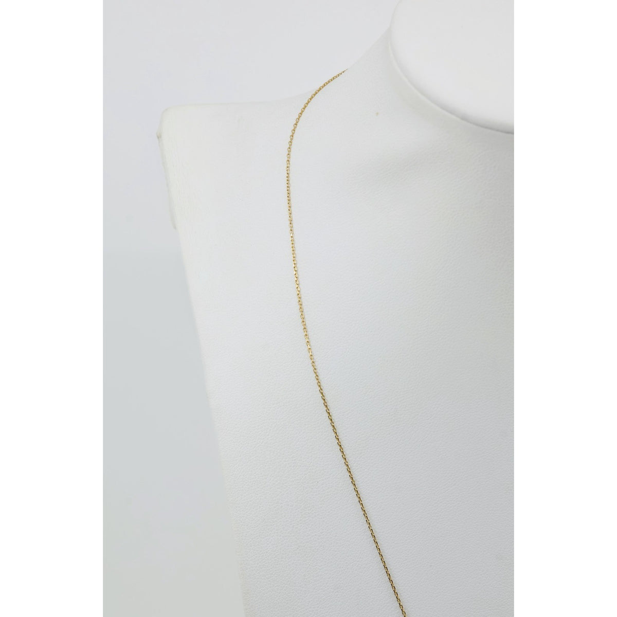 14K Yellow Gold Round Cut Solitaire Bezel Set CZ Pendant Chain Necklace