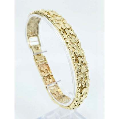 10K Yellow Gold Nugget Link Bracelet