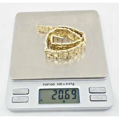 10K Yellow Gold Nugget Link Bracelet