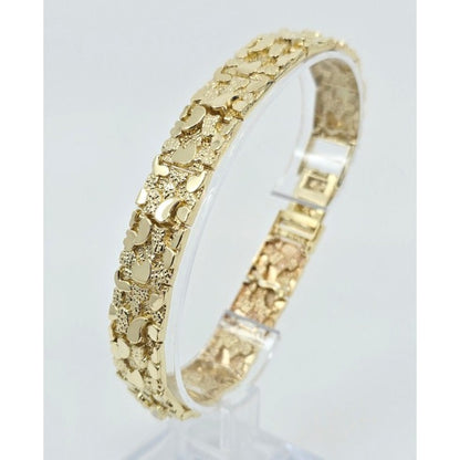 10K Yellow Gold Nugget Link Bracelet