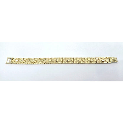 10K Yellow Gold Nugget Link Bracelet