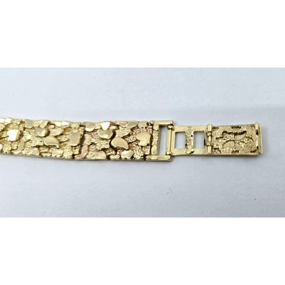 10K Yellow Gold Nugget Link Bracelet