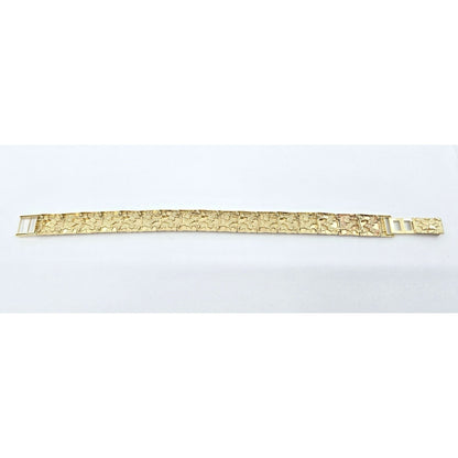10K Yellow Gold Nugget Link Bracelet