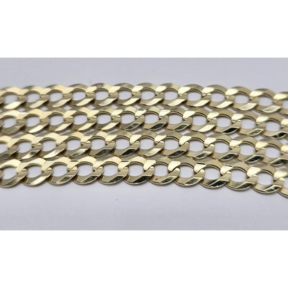10K Yellow Gold Flat Curb Link Chain Necklace