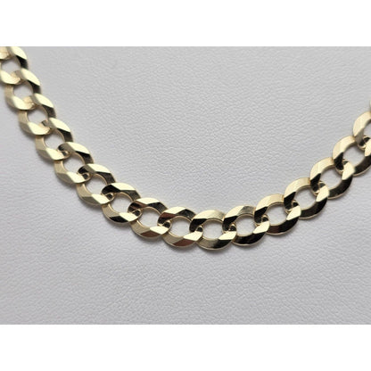 10K Yellow Gold Flat Curb Link Chain Necklace