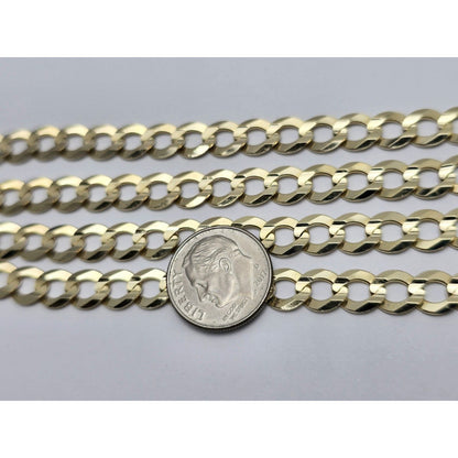 10K Yellow Gold Flat Curb Link Chain Necklace