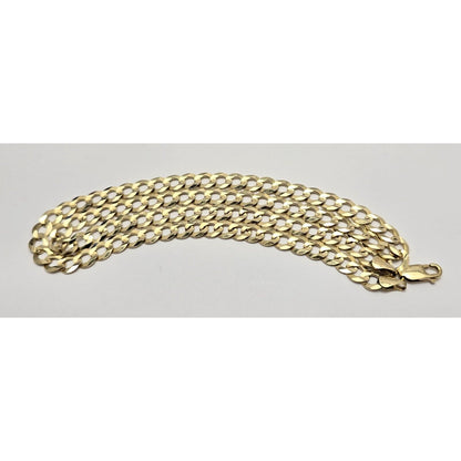 10K Yellow Gold Flat Curb Link Chain Necklace