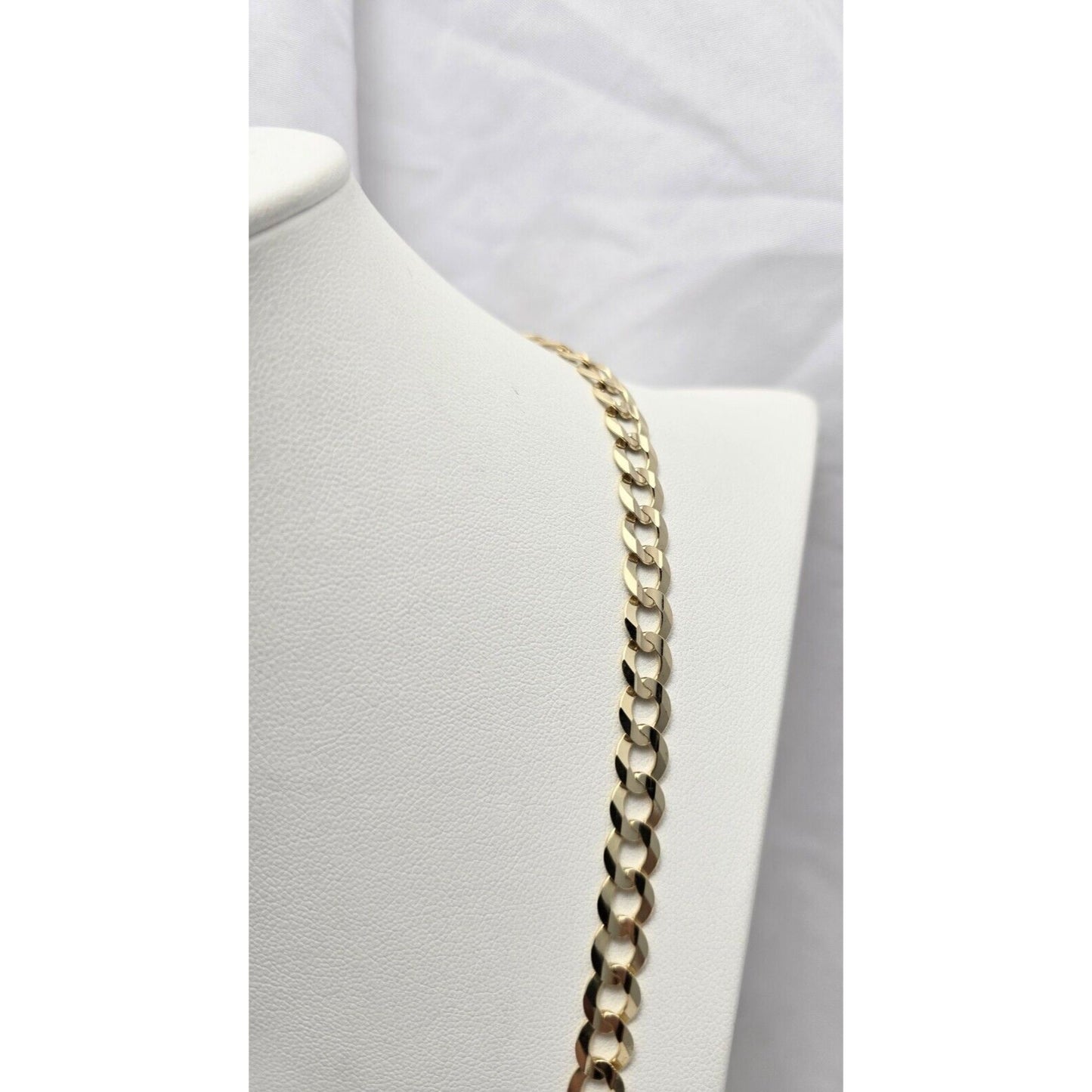 10K Yellow Gold Flat Curb Link Chain Necklace