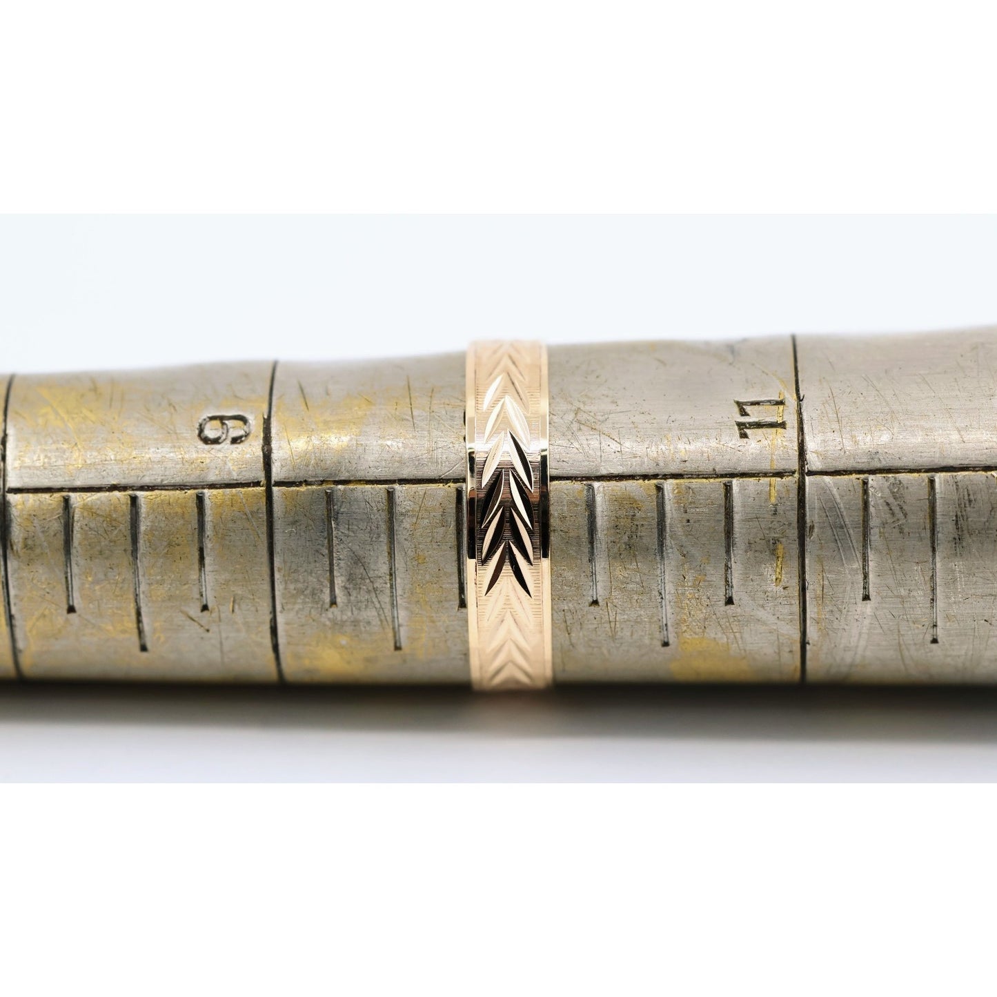 10K Yellow Gold Diamond Cut Wheat Pattern Wedding Band Ring