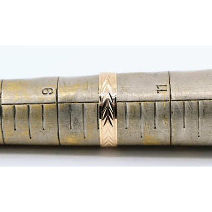 10K Yellow Gold Diamond Cut Wheat Pattern Wedding Band Ring