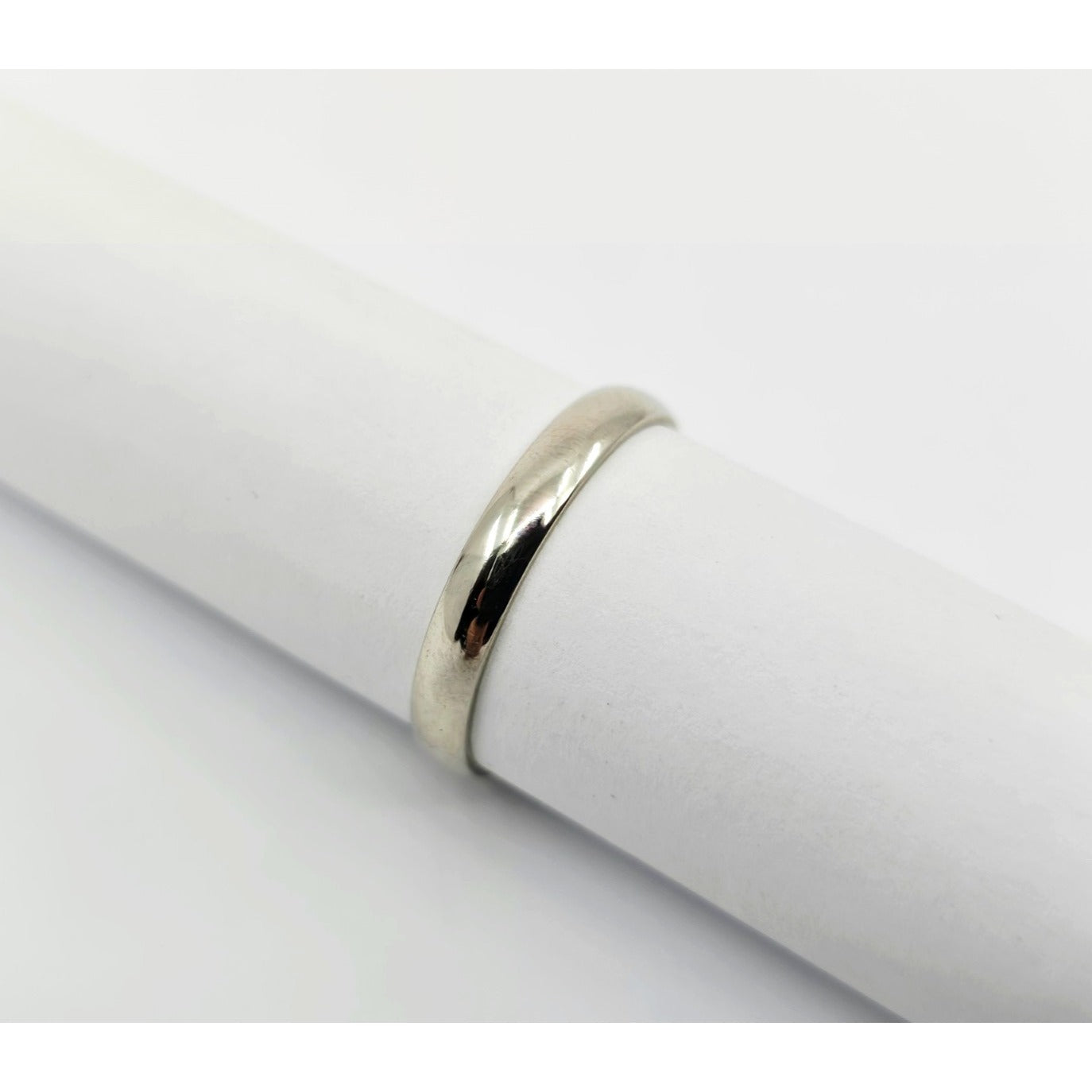 10K White Gold Polished Wedding Band Ring