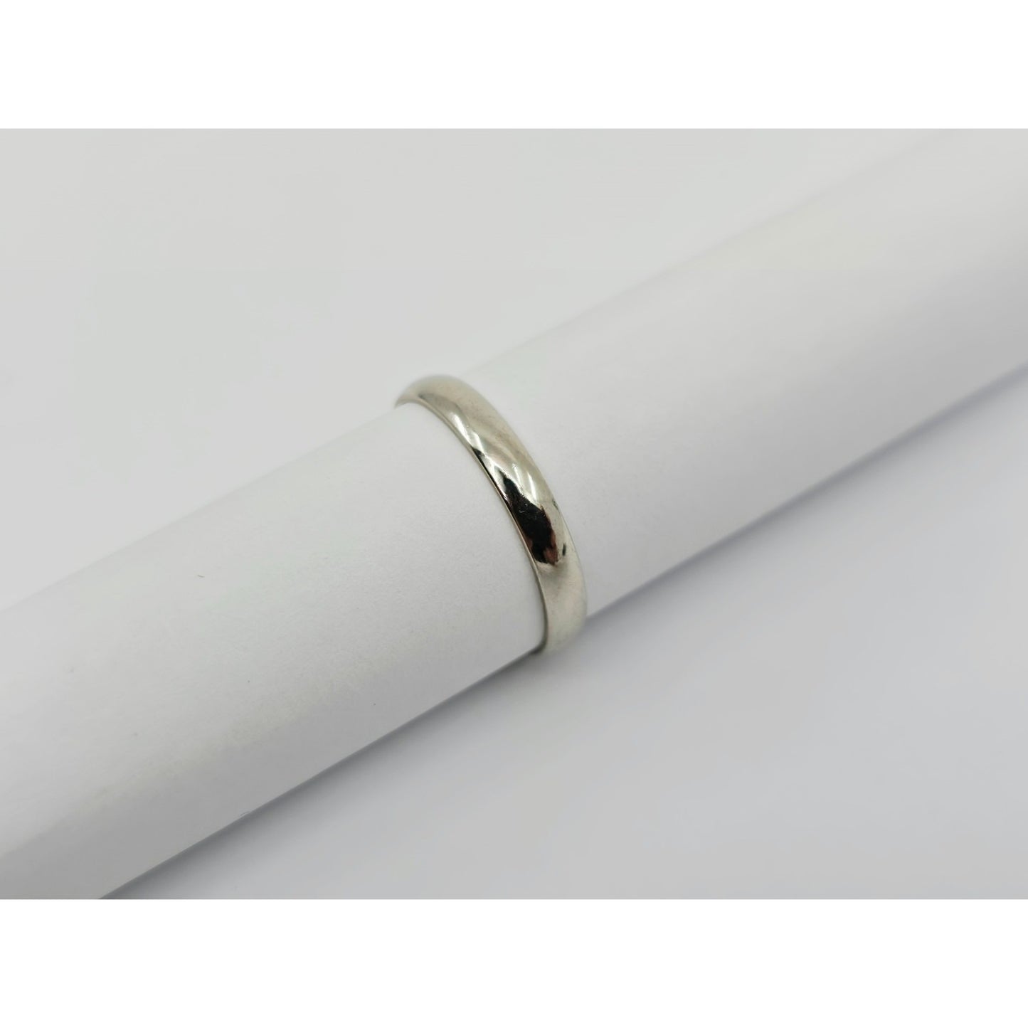 10K White Gold Polished Wedding Band Ring