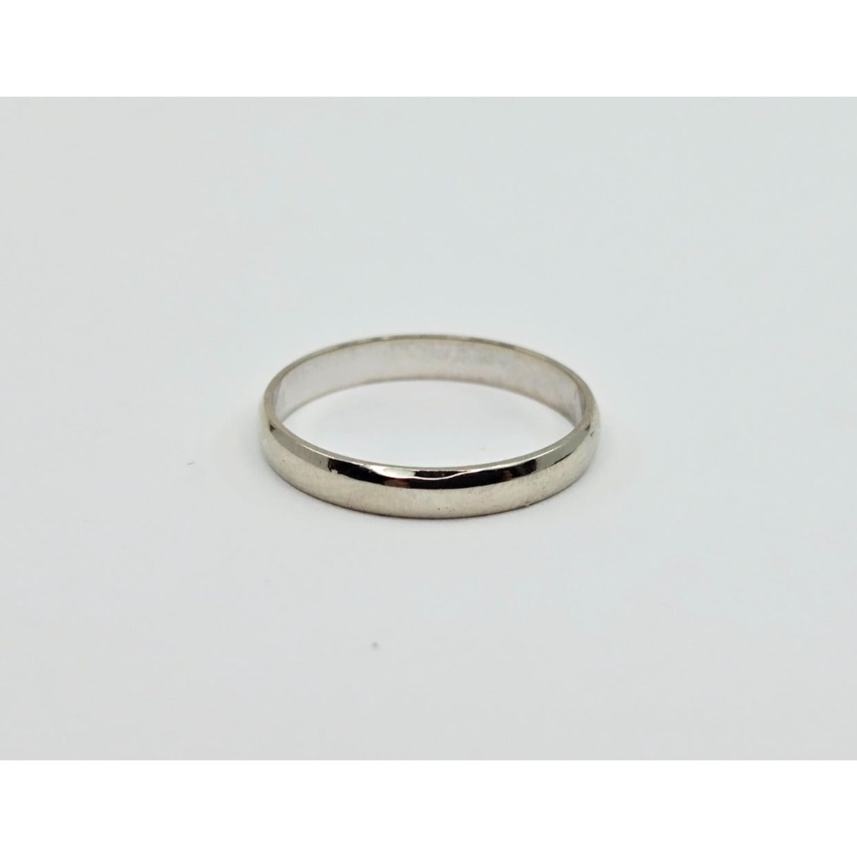 10K White Gold Polished Wedding Band Ring