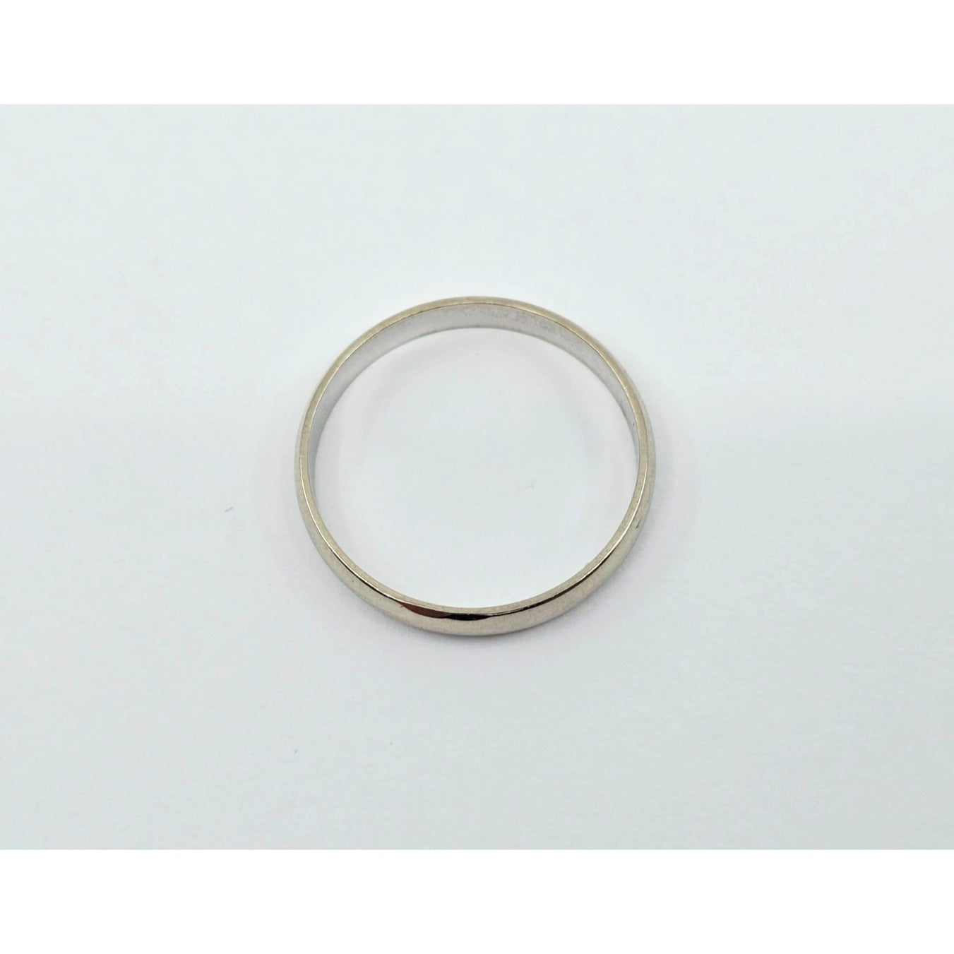 10K White Gold Polished Wedding Band Ring