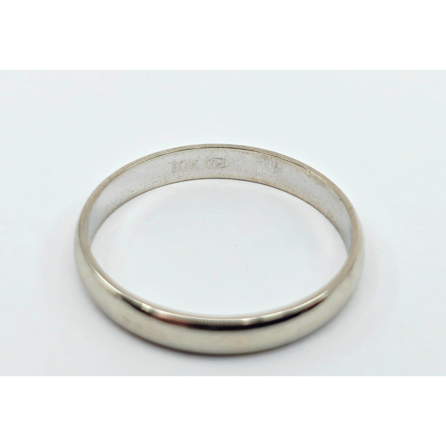 10K White Gold Polished Wedding Band Ring