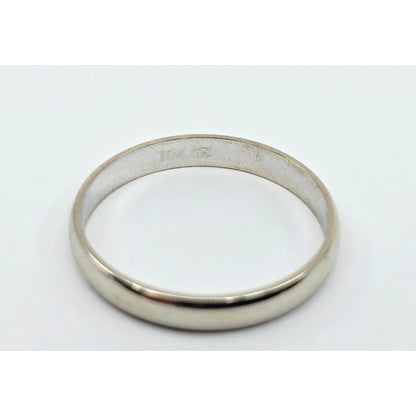 10K White Gold Polished Wedding Band Ring