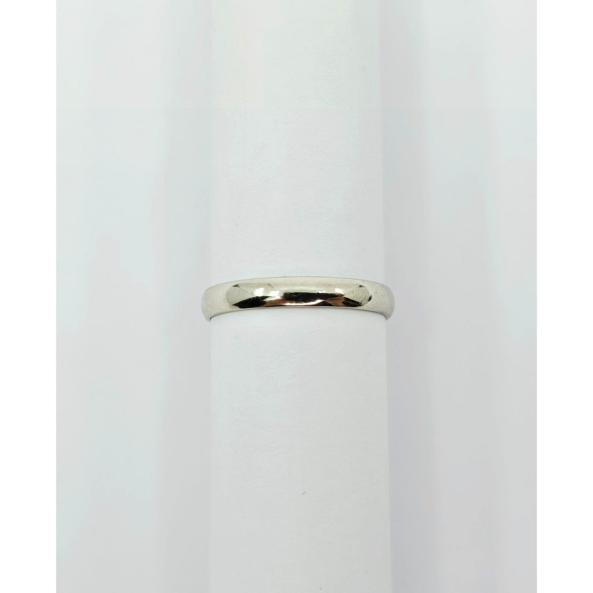 10K White Gold Polished Wedding Band Ring