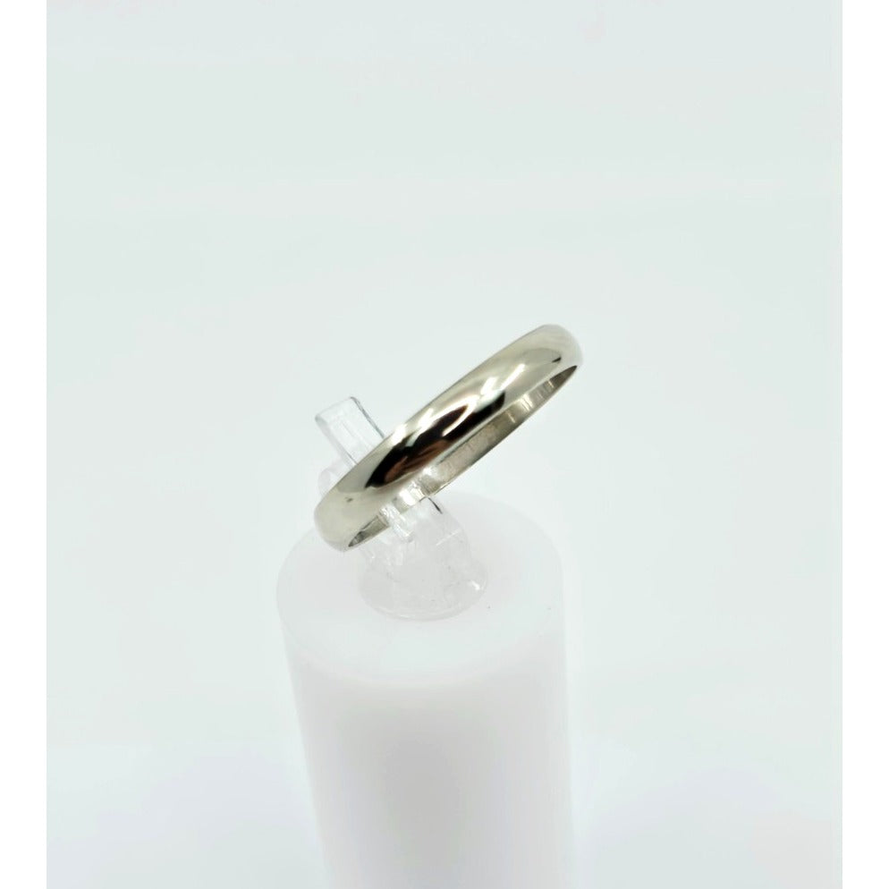 10K White Gold Polished Wedding Band Ring