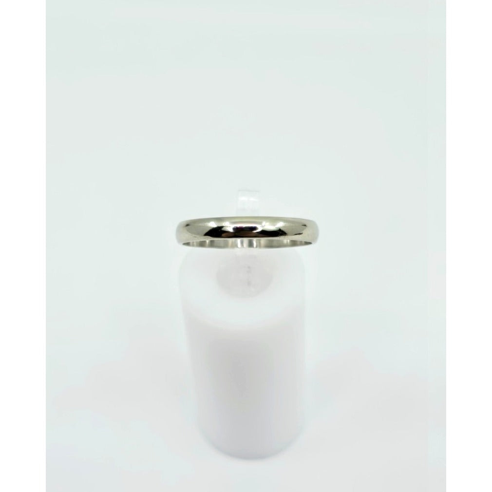 10K White Gold Polished Wedding Band Ring