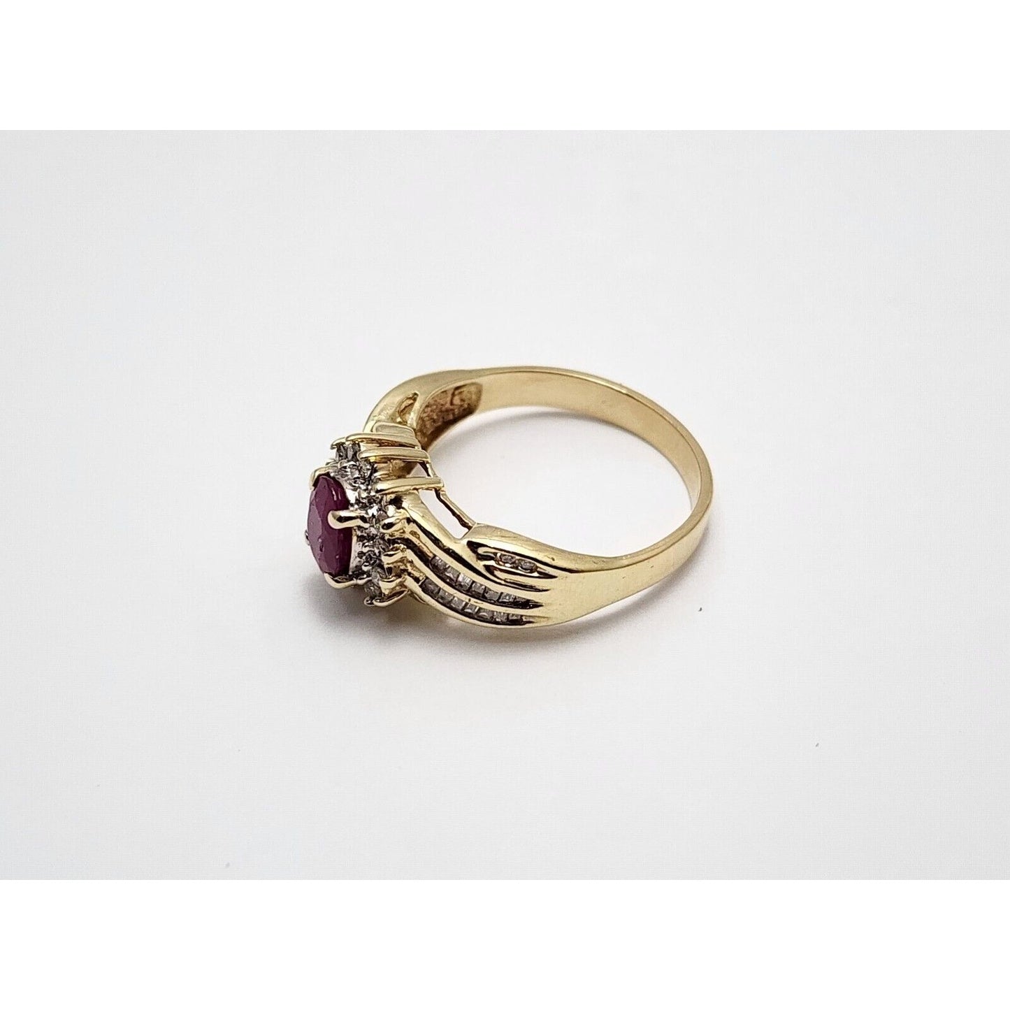 14K Yellow Gold Ruby & Diamond Ring