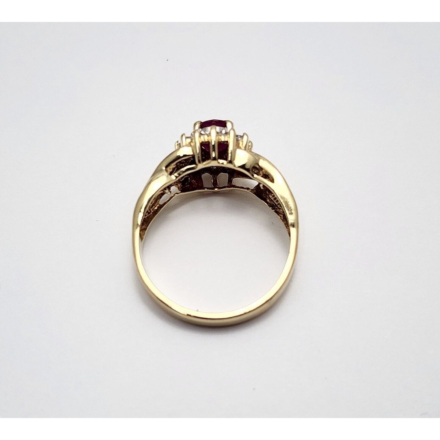 14K Yellow Gold Ruby & Diamond Ring