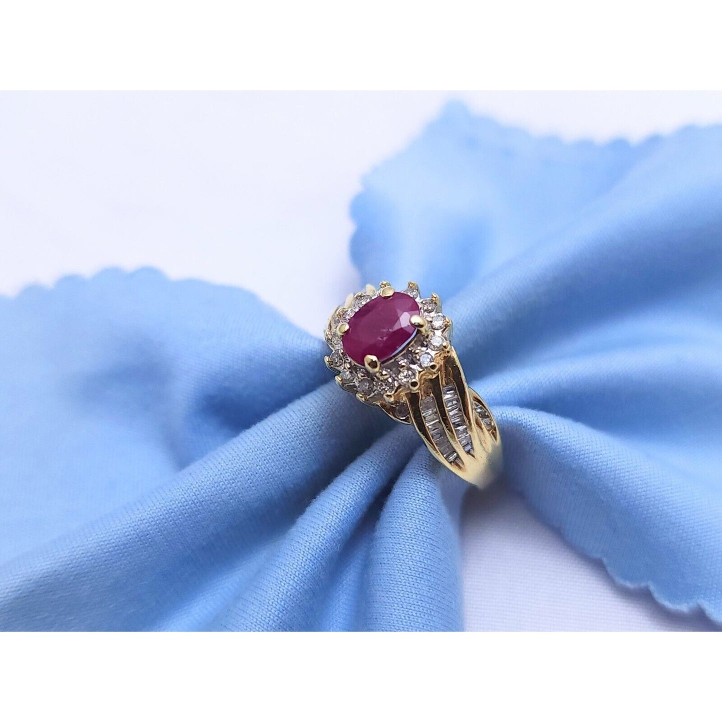 14K Yellow Gold Ruby & Diamond Ring