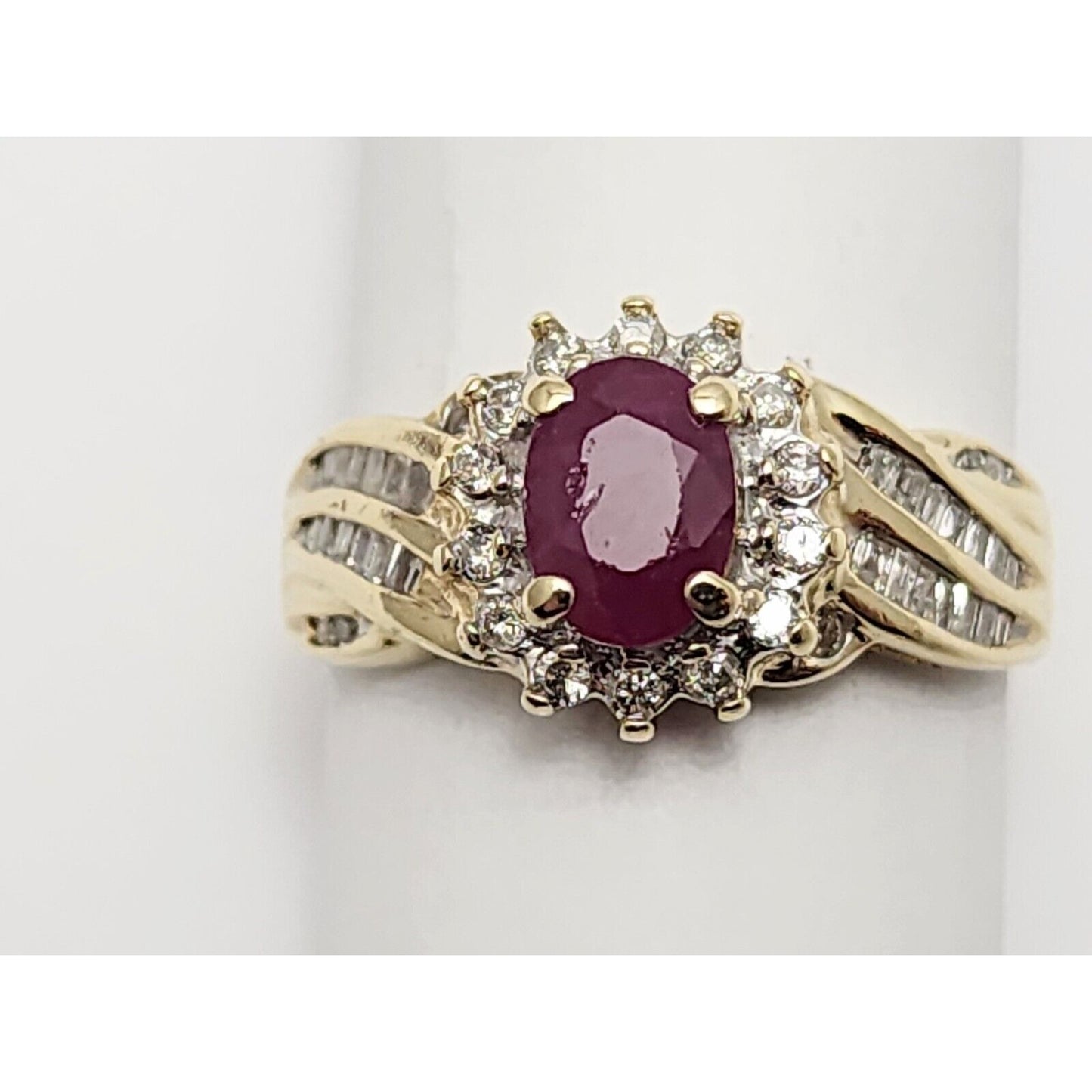 14K Yellow Gold Ruby & Diamond Ring